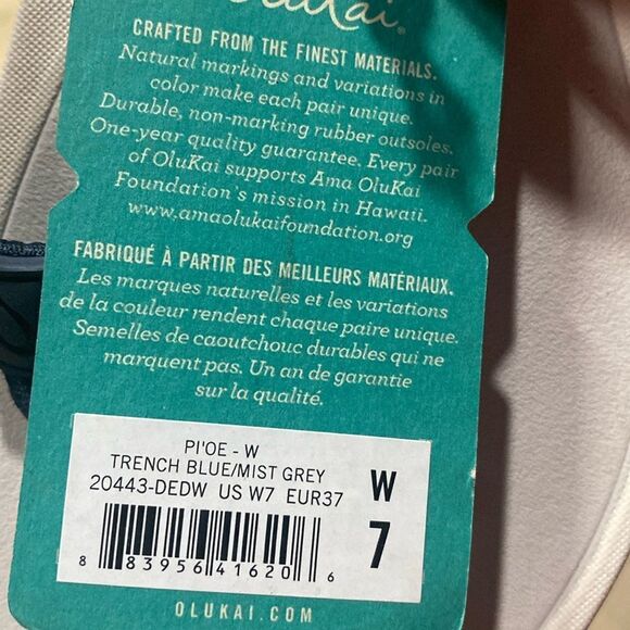 NWT-OLUKAI-Pi'oe Women's Beach Sandals,Water-Resistant-Navy blue and Grey-Size 7 - Picture 6 of 9